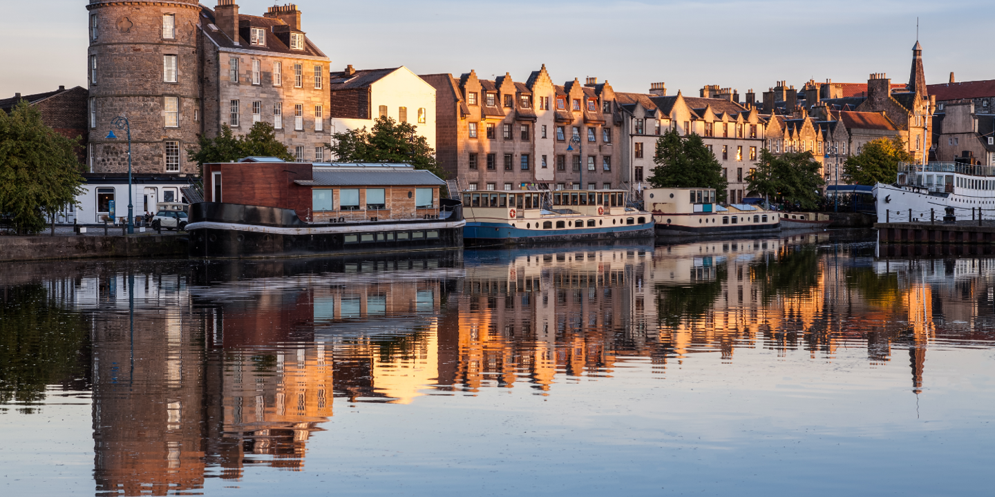 Cityscape across a river