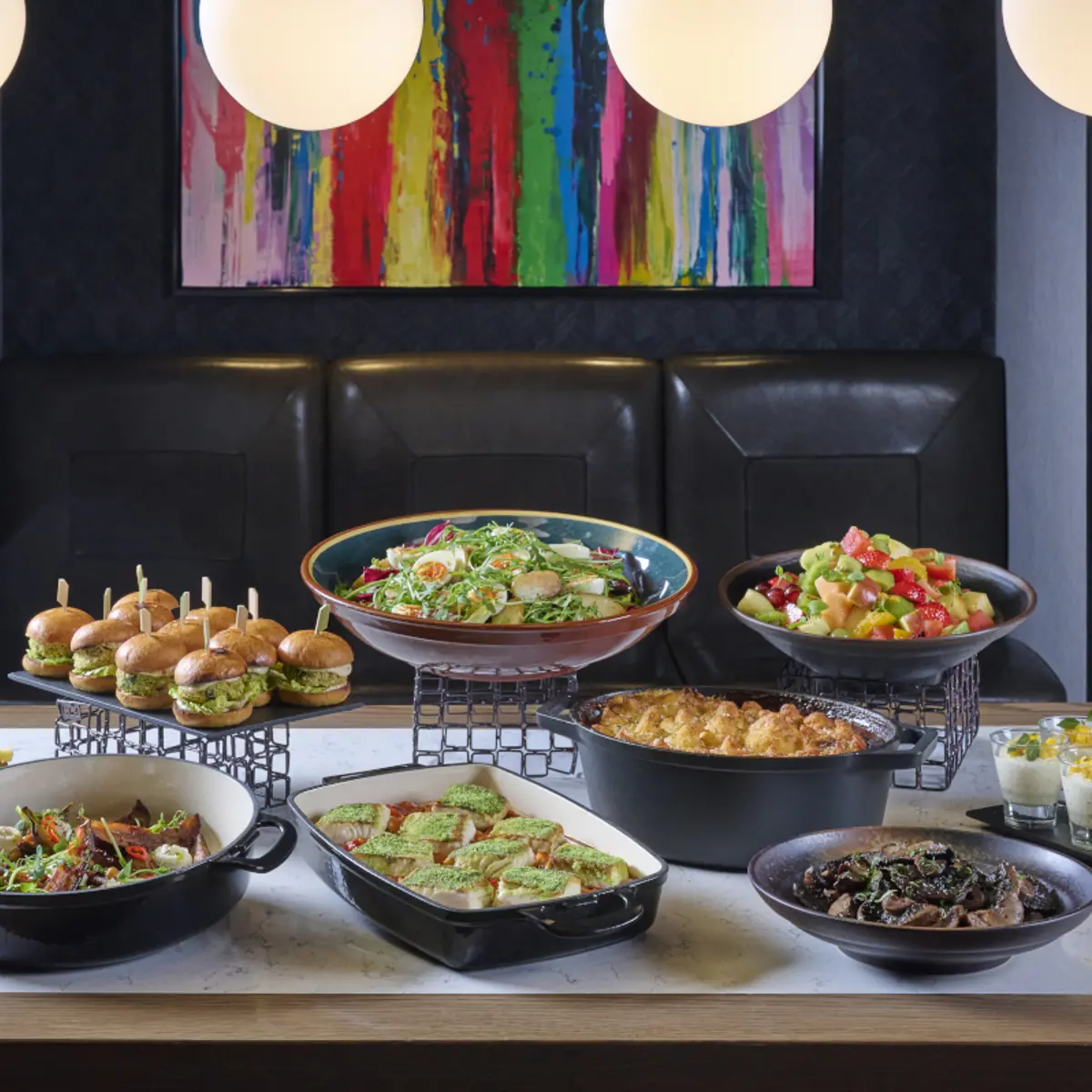 A table adorned with a plentiful spread of food.