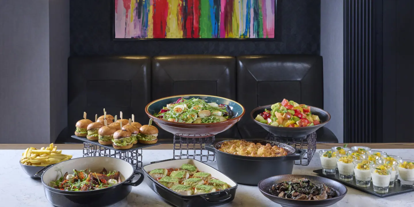 A table adorned with a plentiful spread of food.
