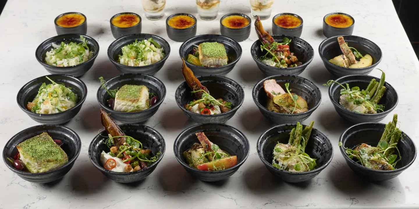 An assortment of various food items displayed on a table.