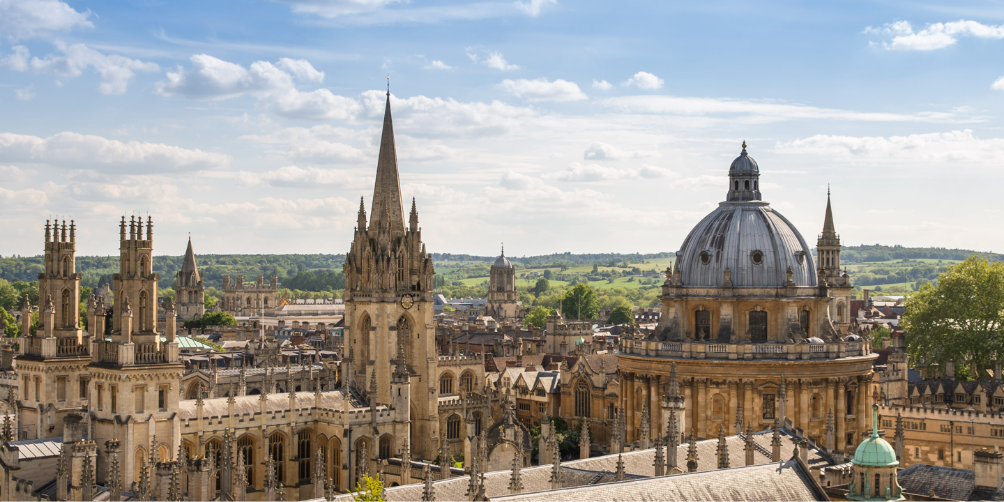 Cityscape seen from a high vantage point.