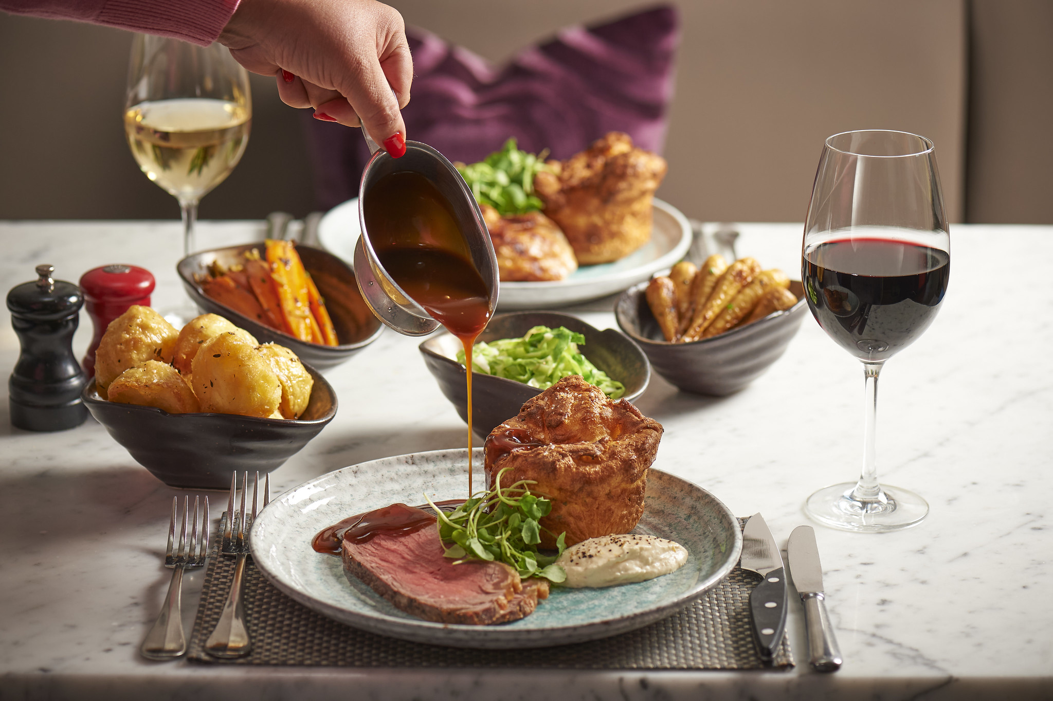 An assortment of various food items displayed on a table.
