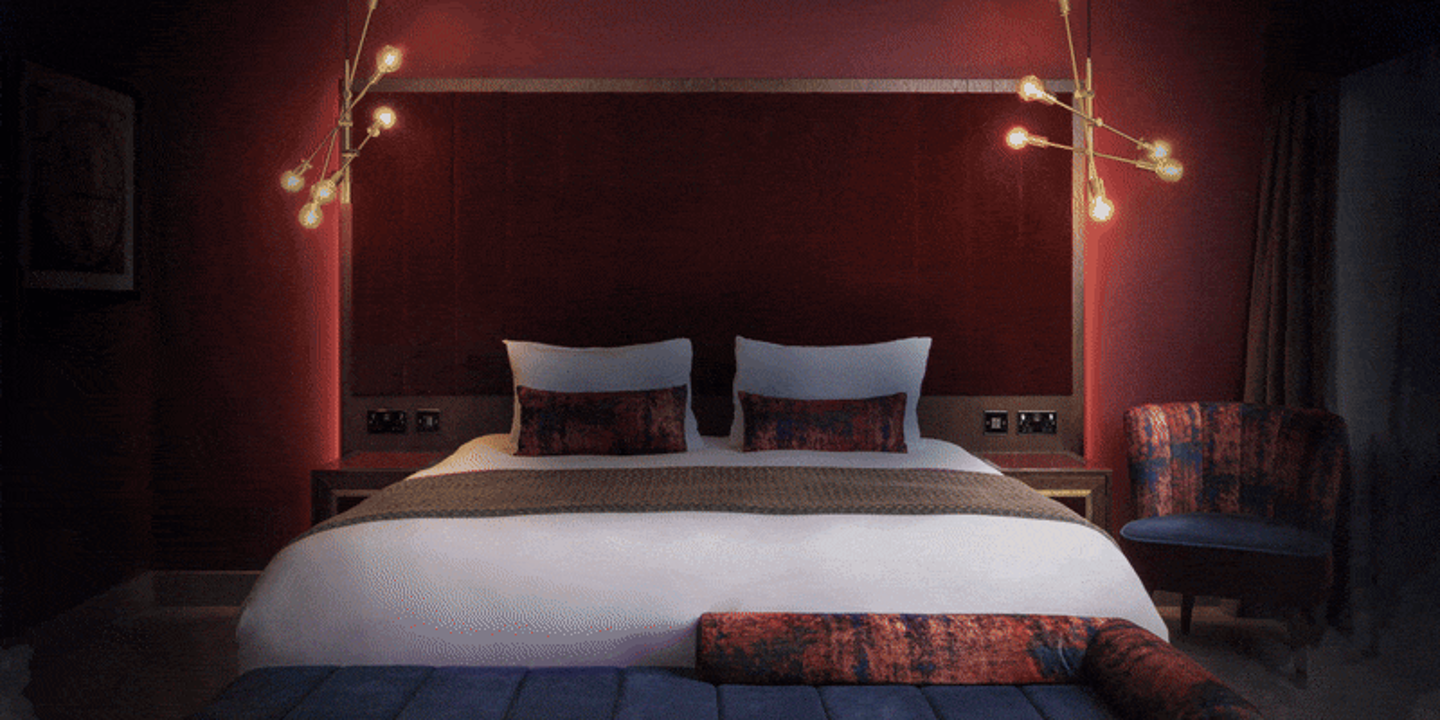 Luxurious bed with frosted ice effect 